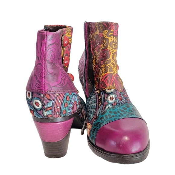 Genuine Leather Ankle Boots Women Shoes Bohemian Splicing Zip Handmade Spring Au - Picture 3 of 6